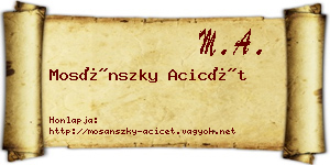 Mosánszky Acicét névjegykártya